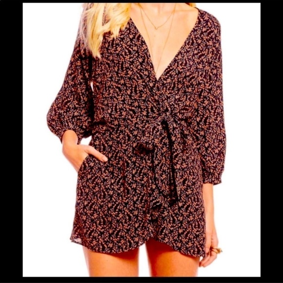Free People Clara Dress NWT Wrap Ditsy Floral 90s Y2K Boho Mini Dress Small - Picture 3 of 16